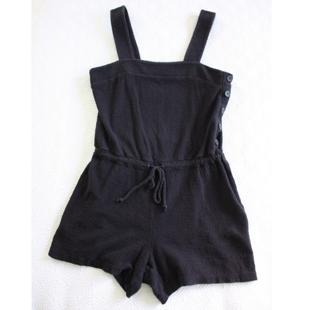 Madewell Women's Jacquard Black Romper, size M
